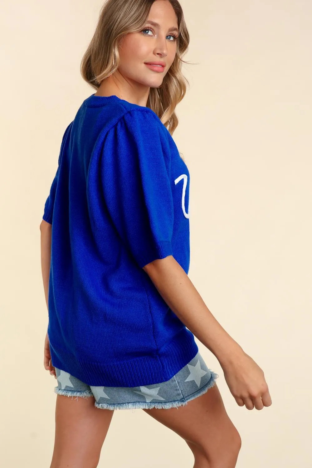 Miss Liberty USA Puff Sleeve Sweater