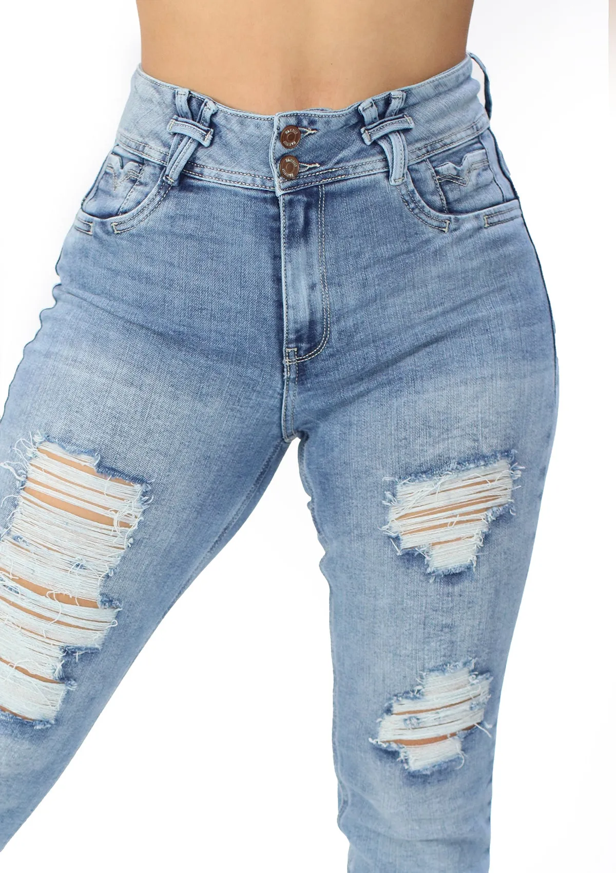 MRP21443 Light Denim Skinny Jean by Maripily Rivera