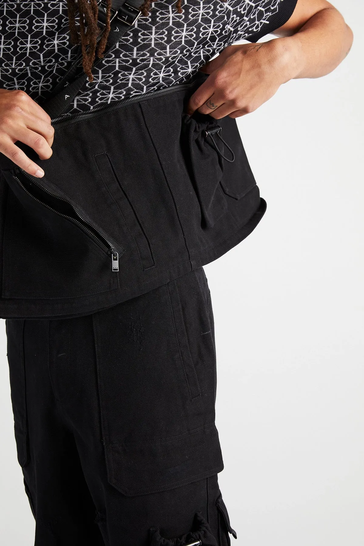 MULTI POCKET JACKET | BLACK DESTROYED