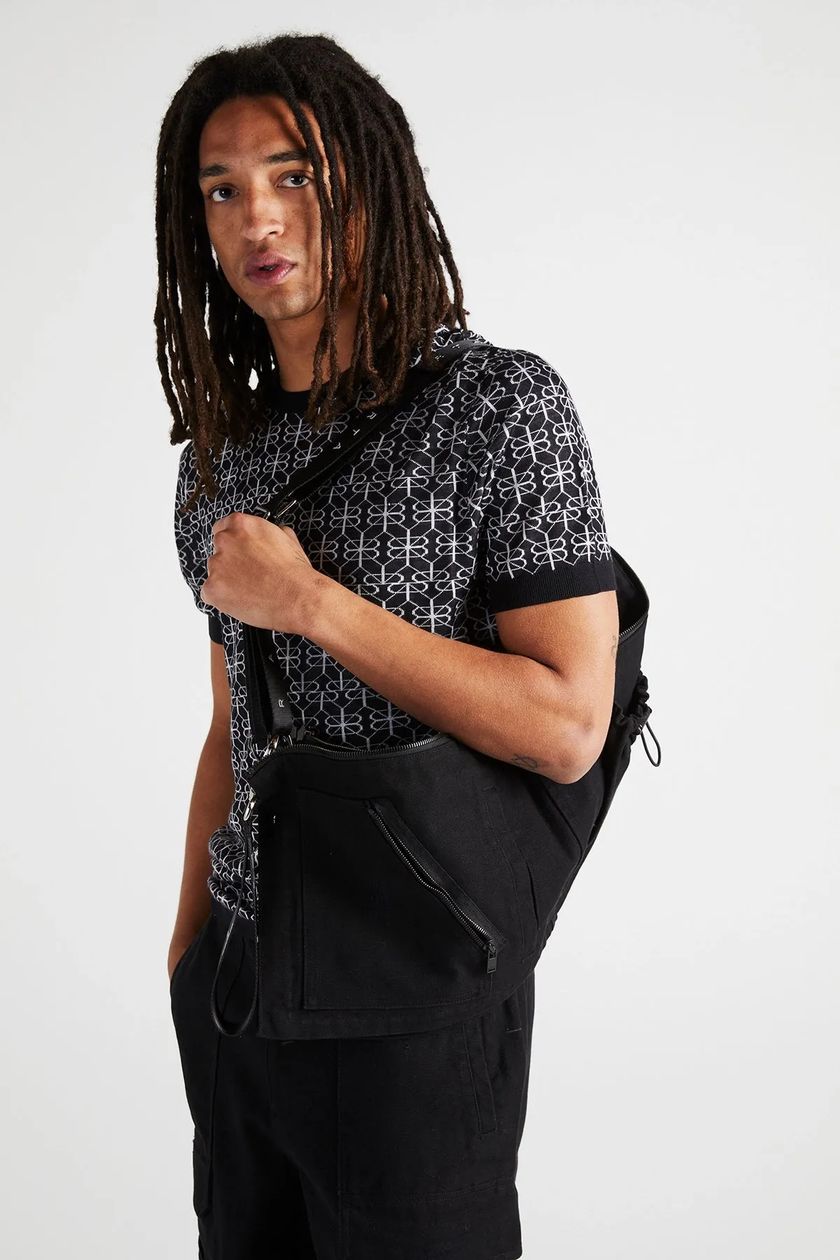 MULTI POCKET JACKET | BLACK DESTROYED