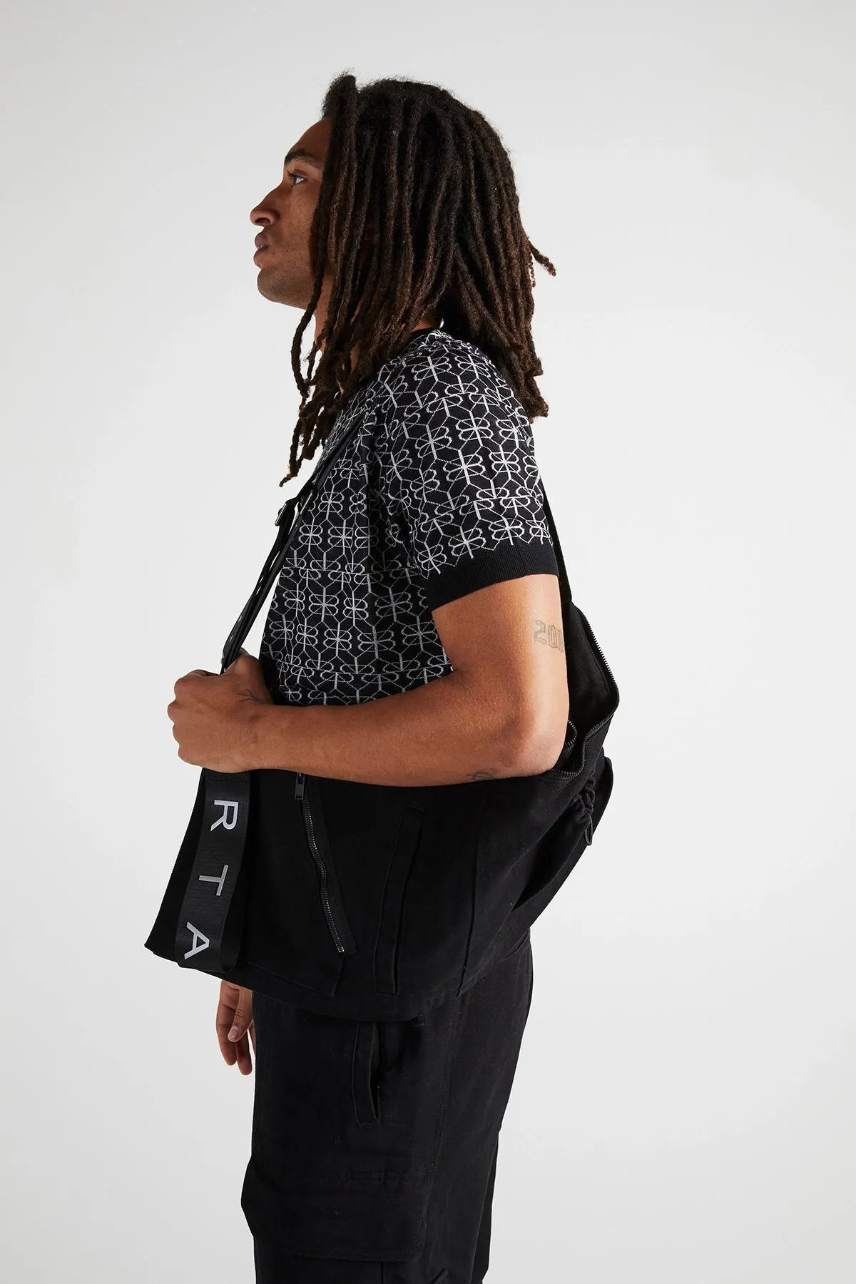 MULTI POCKET JACKET | BLACK DESTROYED