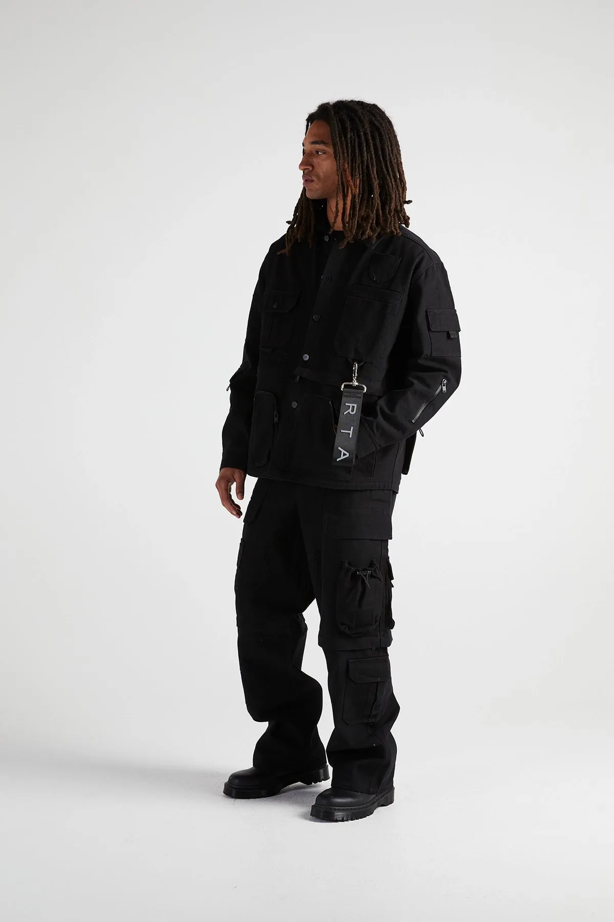 MULTI POCKET JACKET | BLACK DESTROYED