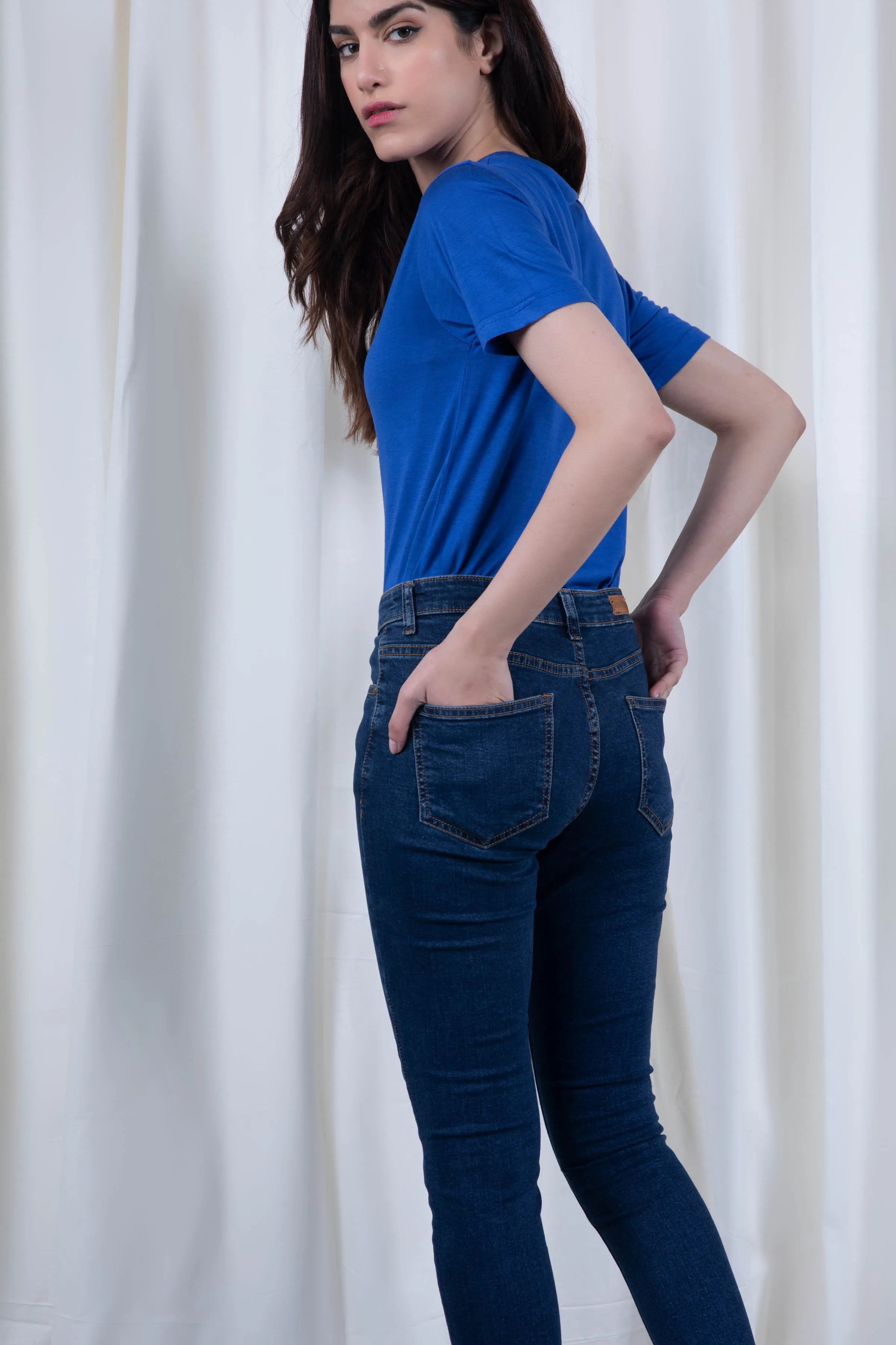 Navy Mid-rise Jeans