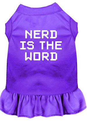 Nerd Is The Word Screen Print Dress Purple Sm
