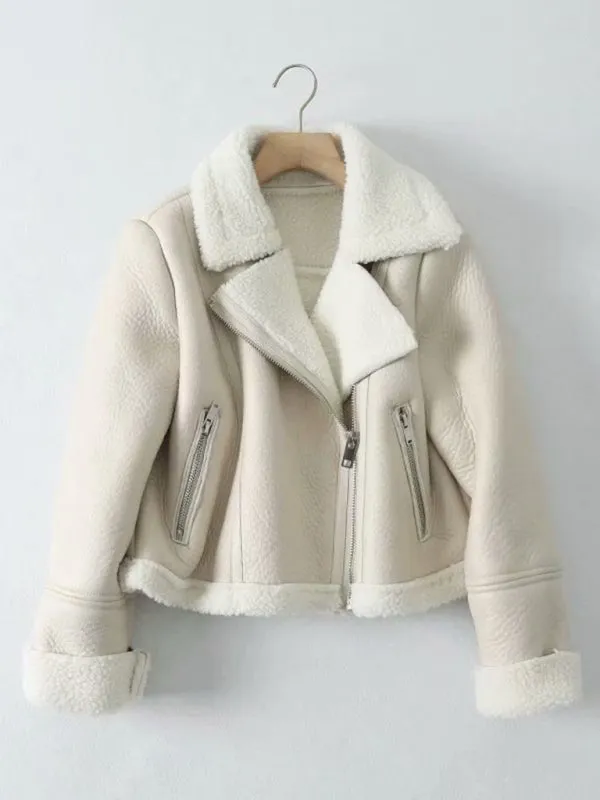 New women's street fashion motorcycle short fur coat