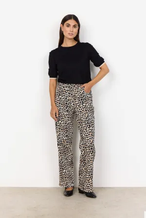 Owena Wide Leg Jeans - Animal Print