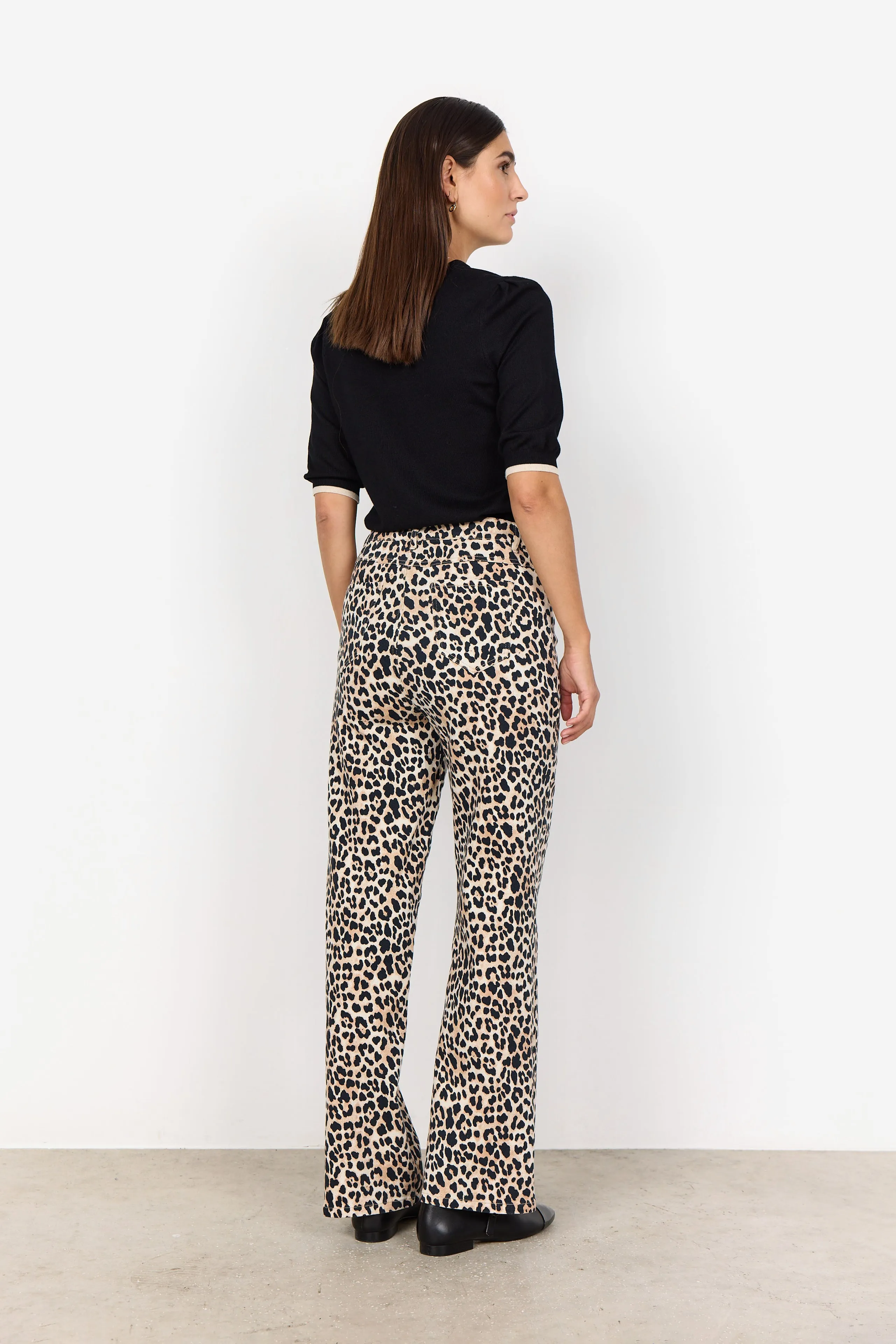 Owena Wide Leg Jeans - Animal Print