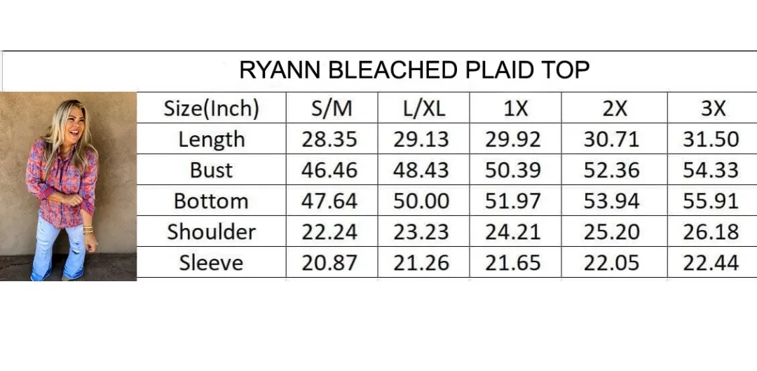 {PREORDER}  RYANN BLEACHED PLAID TOPS  |  S-3X  |  FOUR Color Choices!