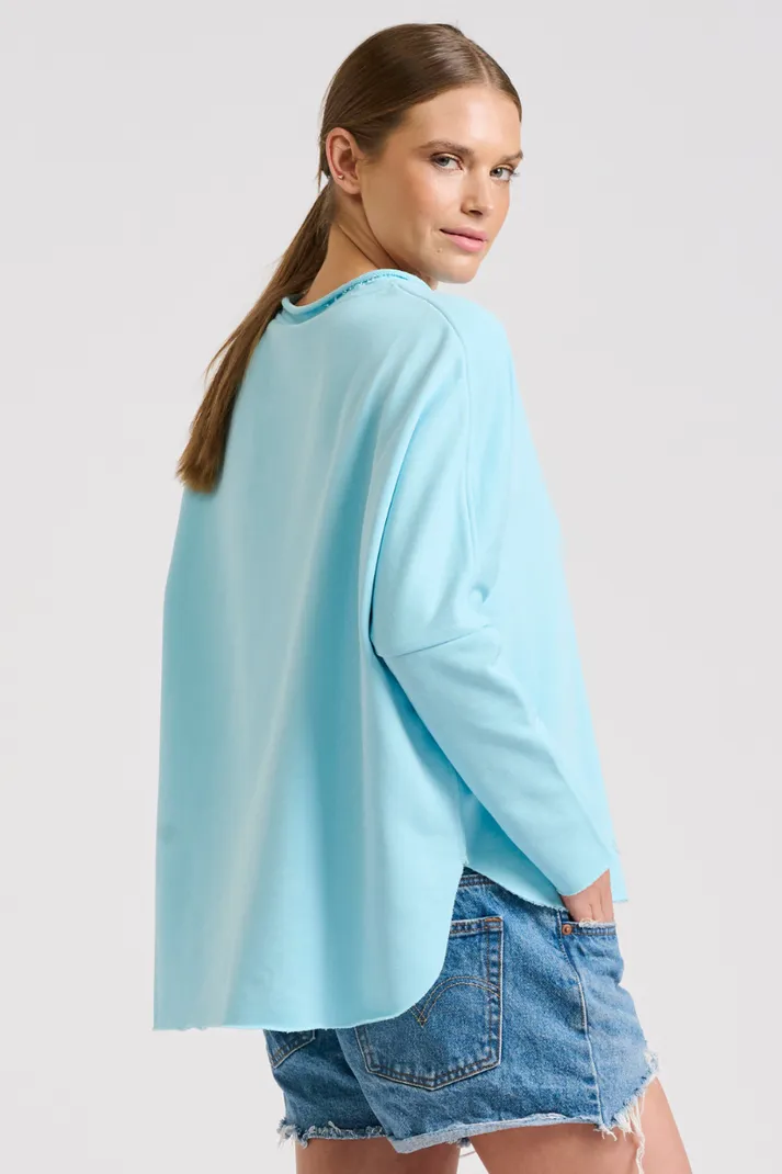 Raw Long Sleeve Sweatshirt - Sky Blue