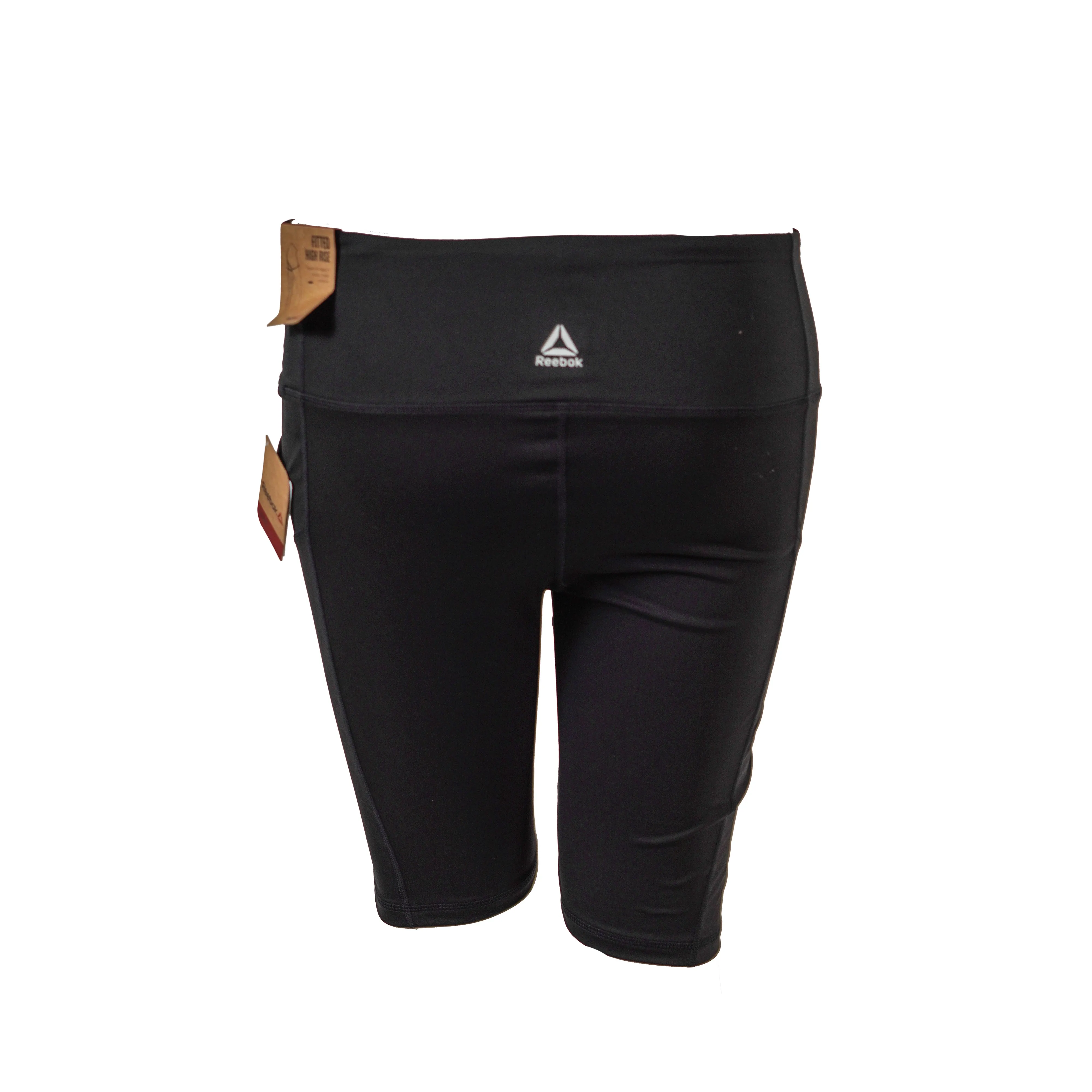 Reebok Women's Fitted High Rise Training Shorts Black Size Large