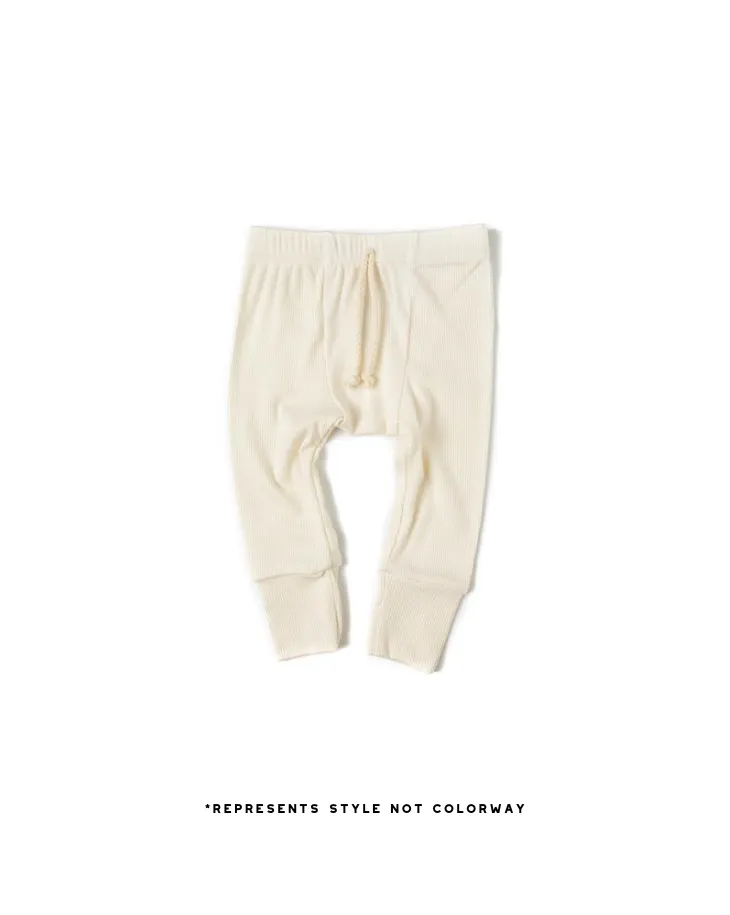 rib knit pant - blue fog