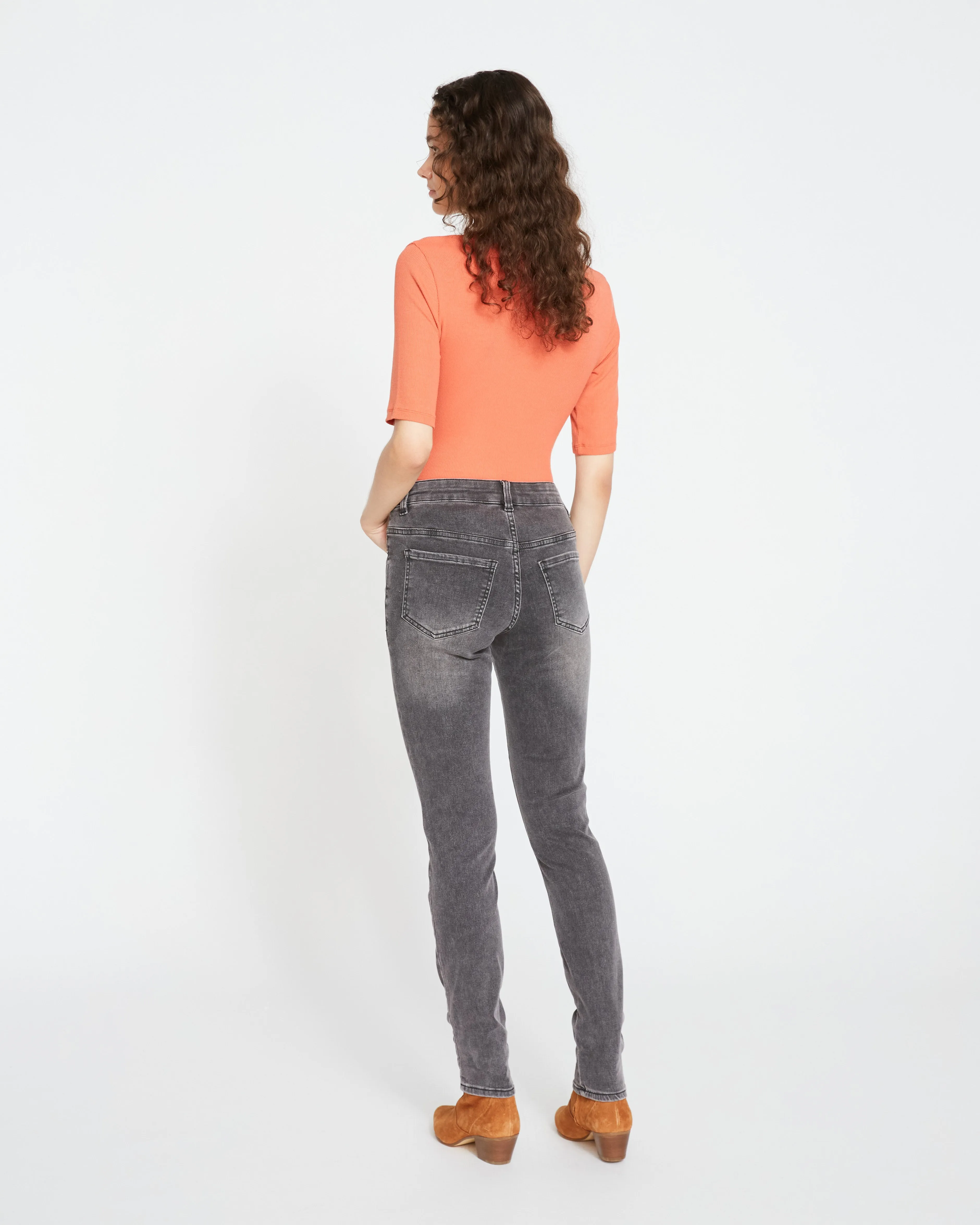 Seine Mid Rise Skinny Jeans 32 Inch - Distressed Black