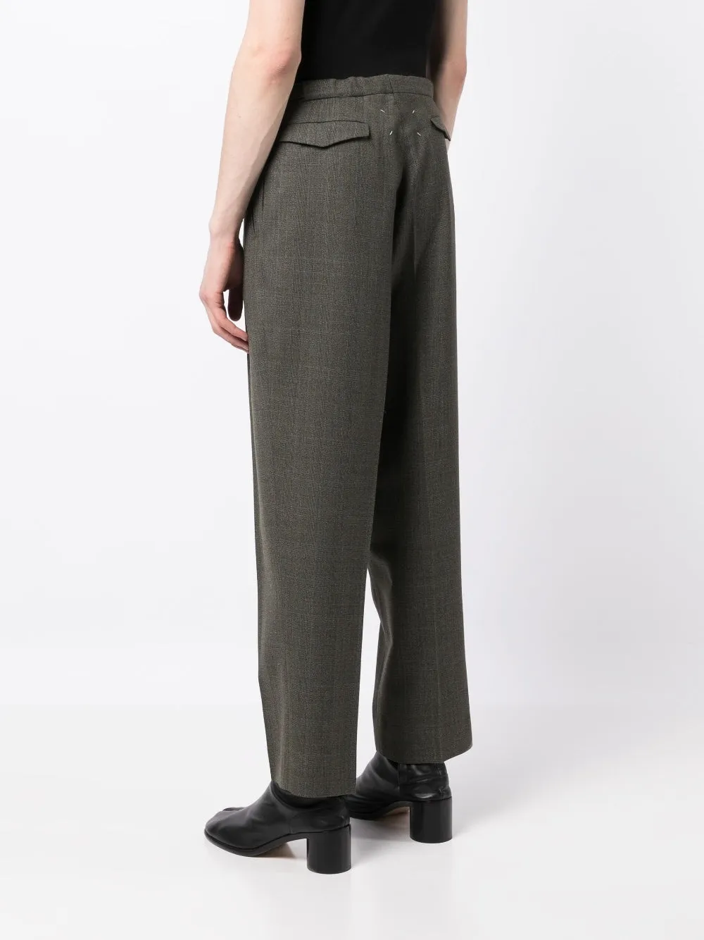 straight-leg wool trousers