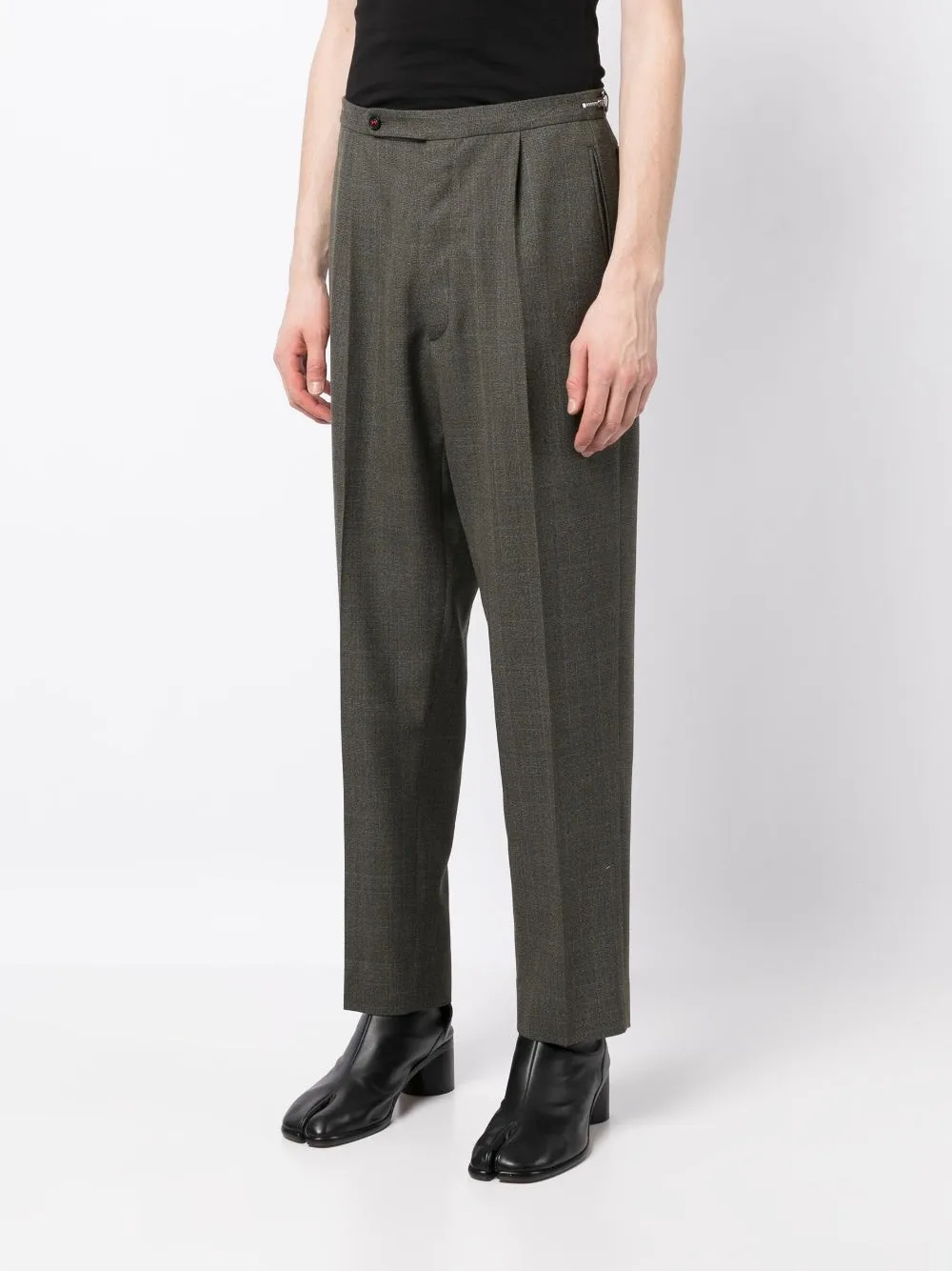 straight-leg wool trousers