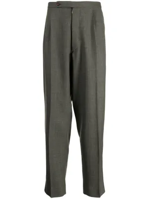 straight-leg wool trousers