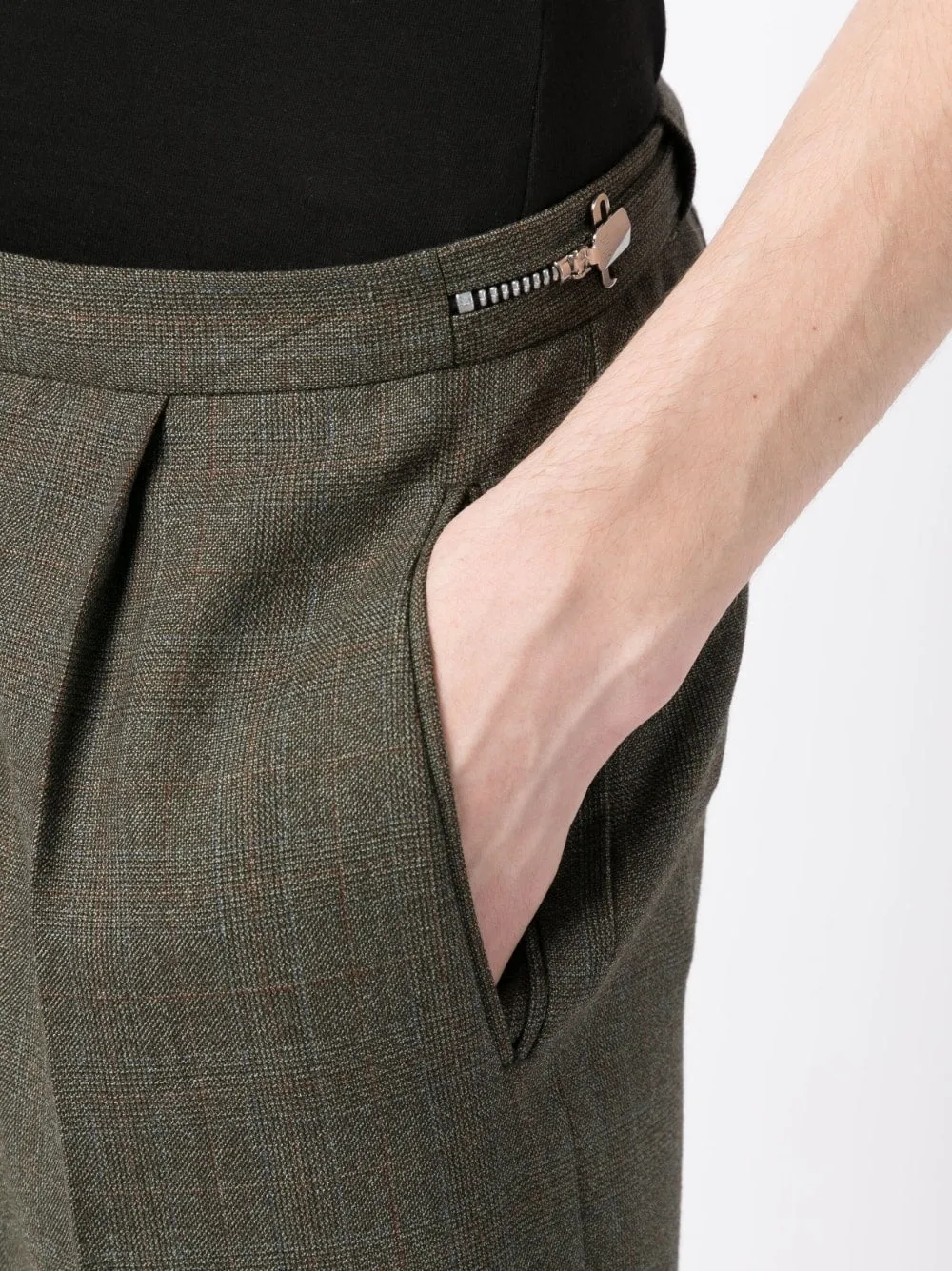 straight-leg wool trousers