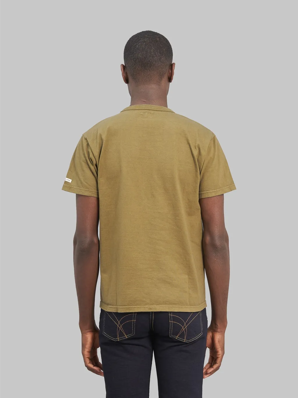 The Flat Head Loopwheeled Heavyweight Plain T-Shirt Olive