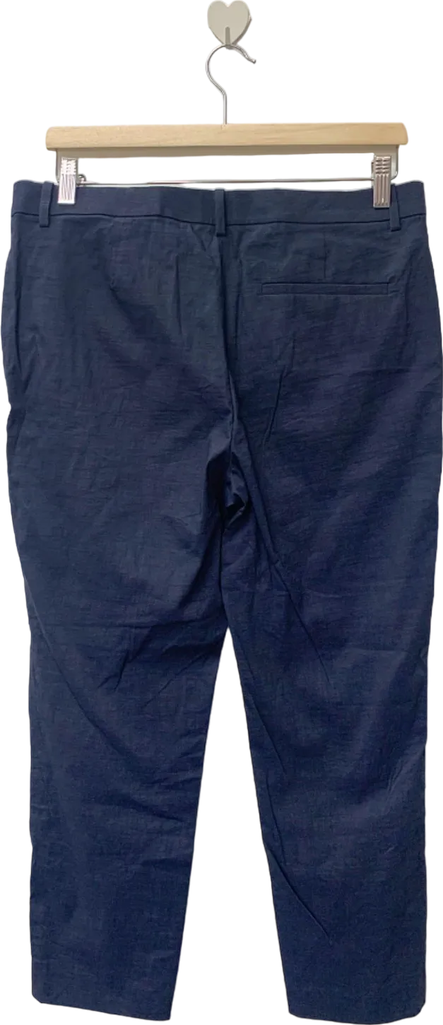 Theory Navy Treeca 4 Eco Crunch Wash Trousers UK 8