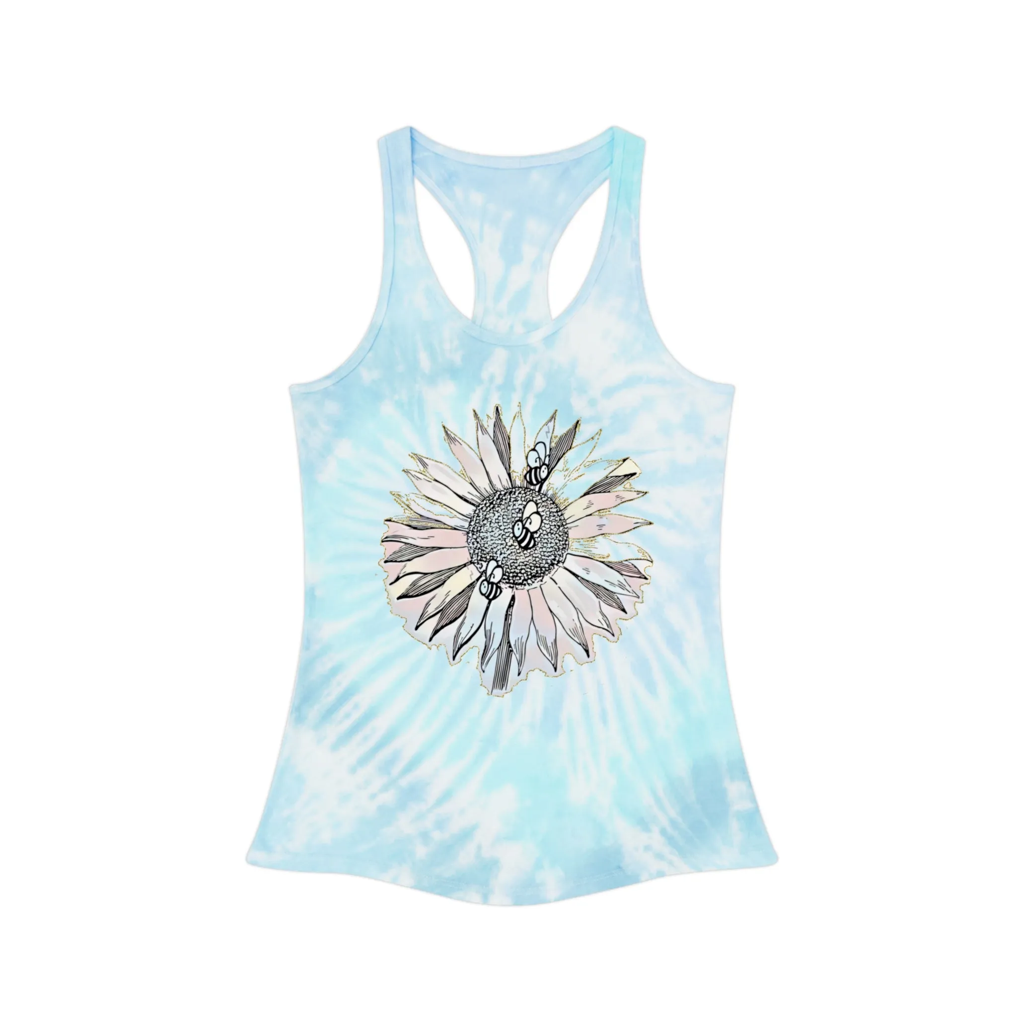 Tie Dye Racerback Tank Top Bees at Work