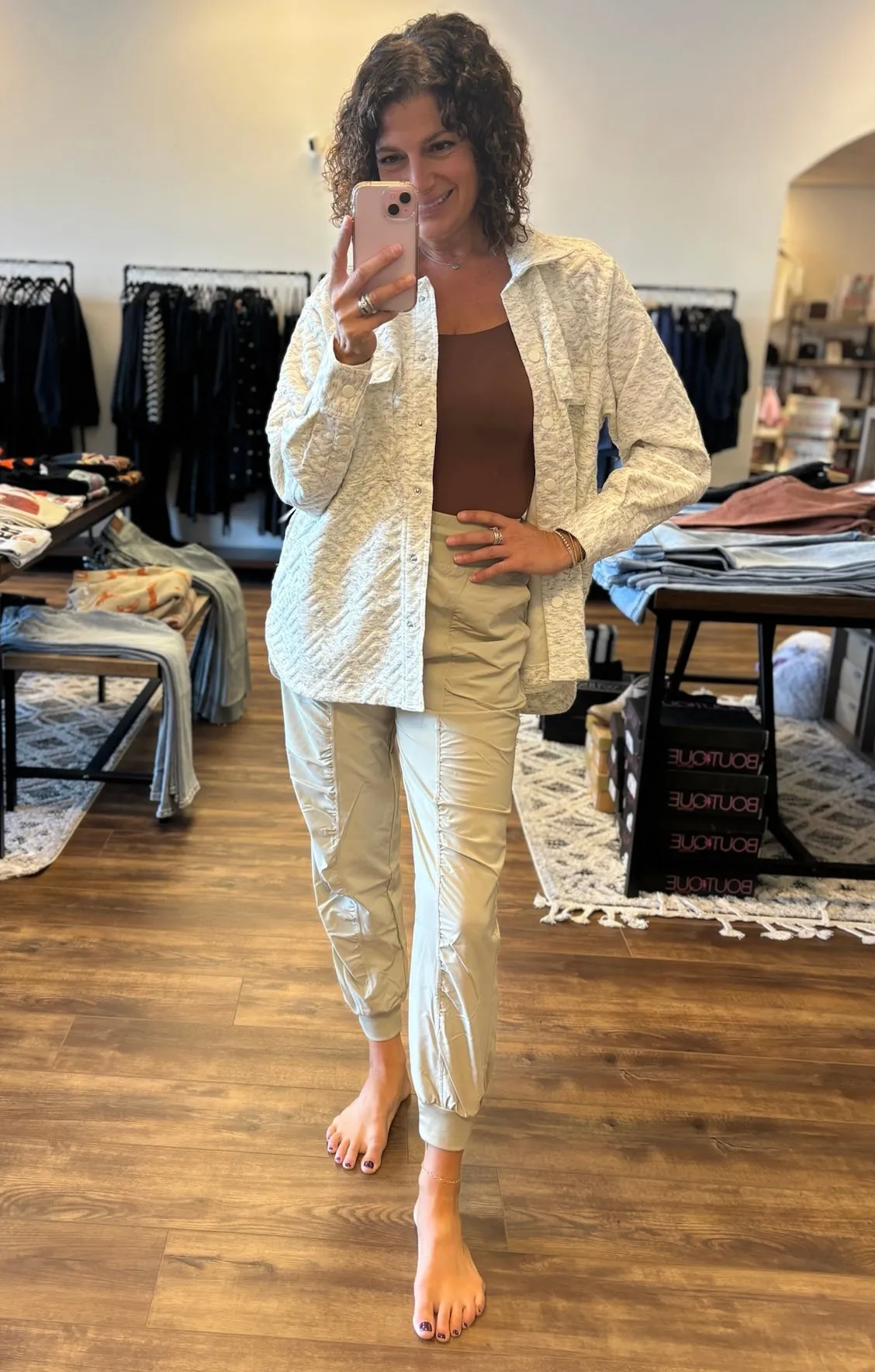 Two Tone Snap On Shacket