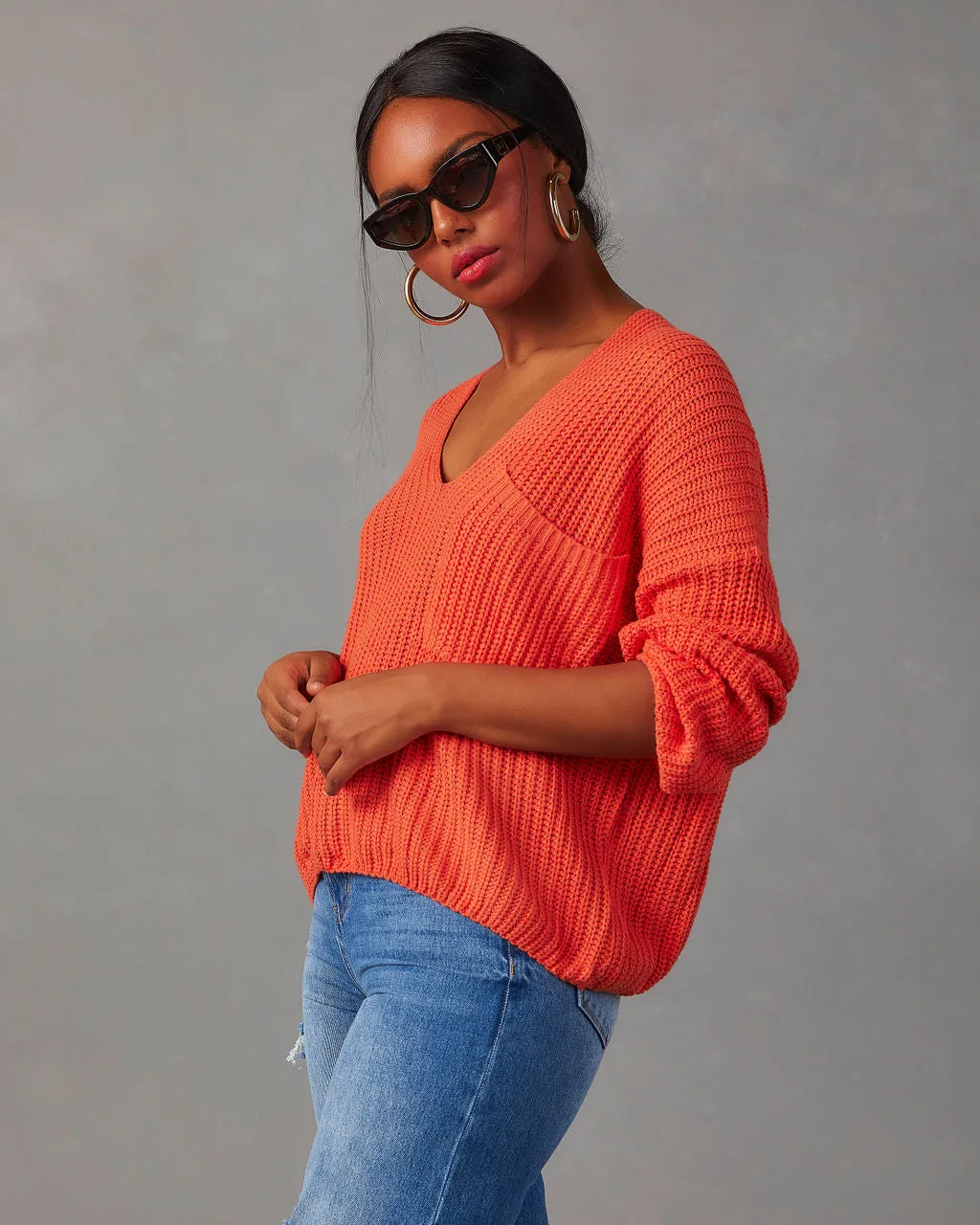 Waiting For You Relaxed V-Neck Sweater