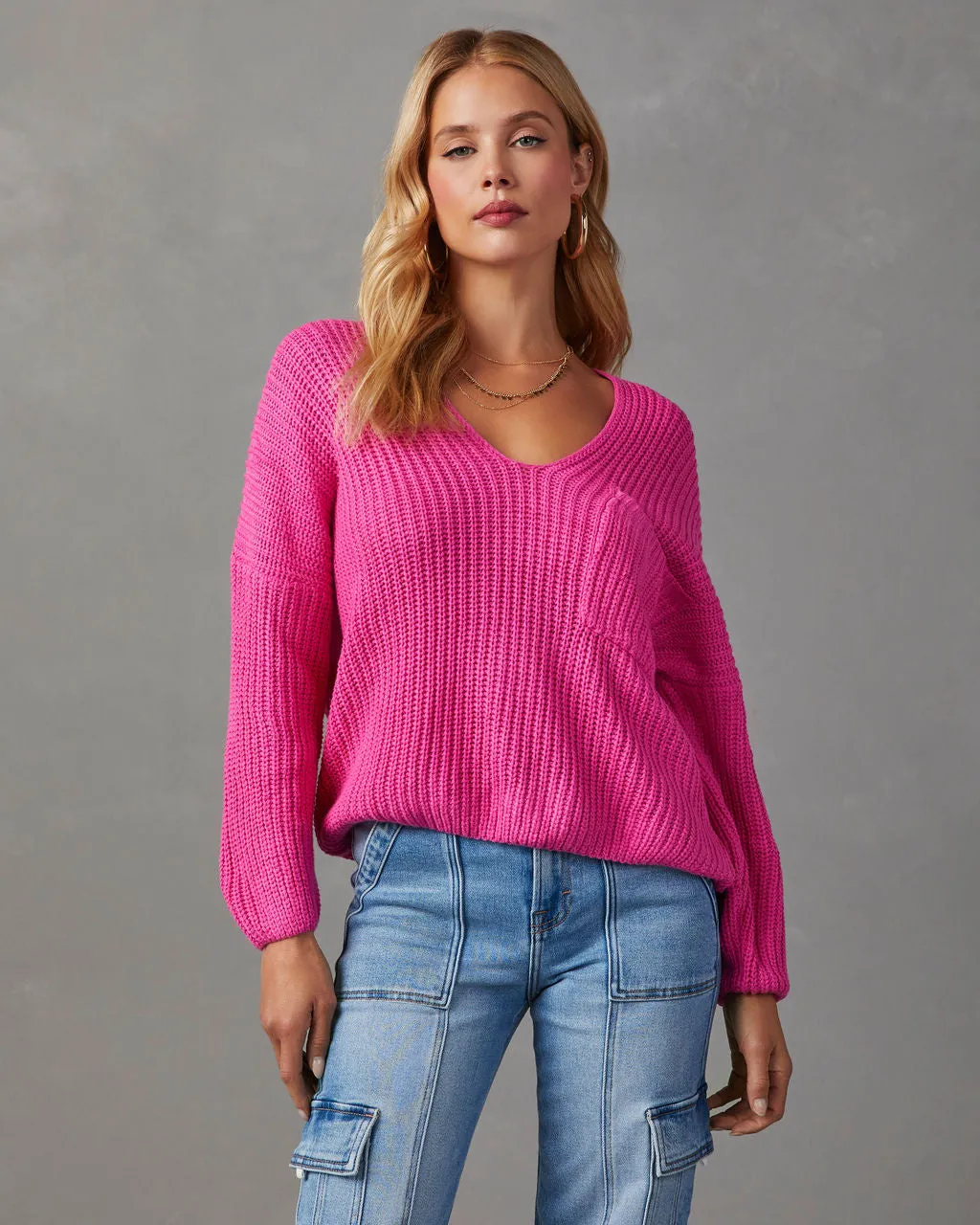 Waiting For You Relaxed V-Neck Sweater