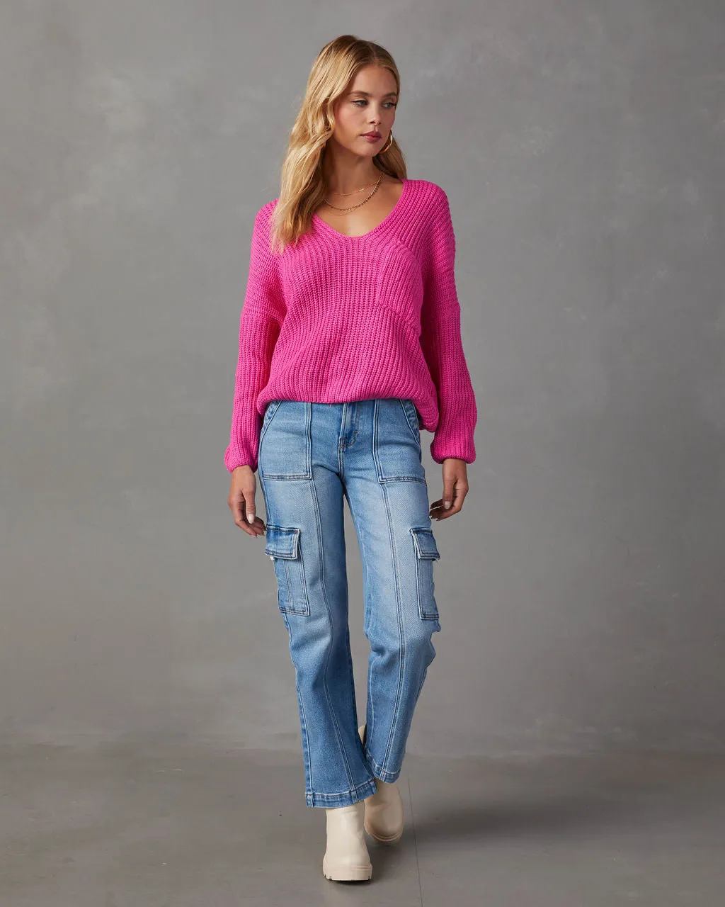 Waiting For You Relaxed V-Neck Sweater