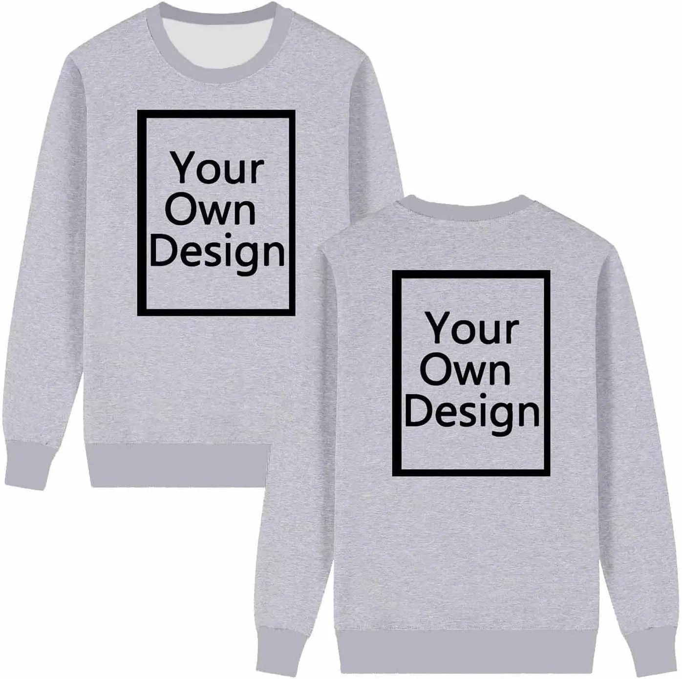 Womens Custom Shirts Design Your Own Sweatshirts Crewneck Fall Long Sleeve Tops, Add Your Text, Photo