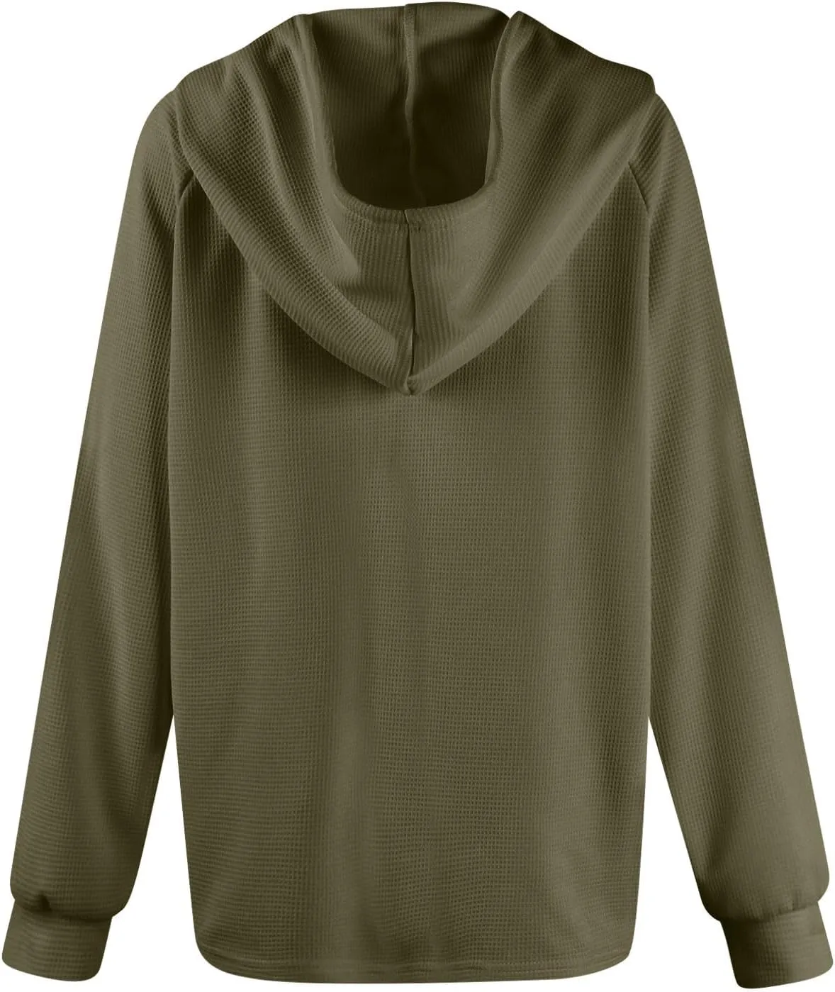 Womens Long Sleeve Hoodies 2024 Drawstring Sweatshirt Loose Button Comfy V-Neck Top Dressy Daily Clothes