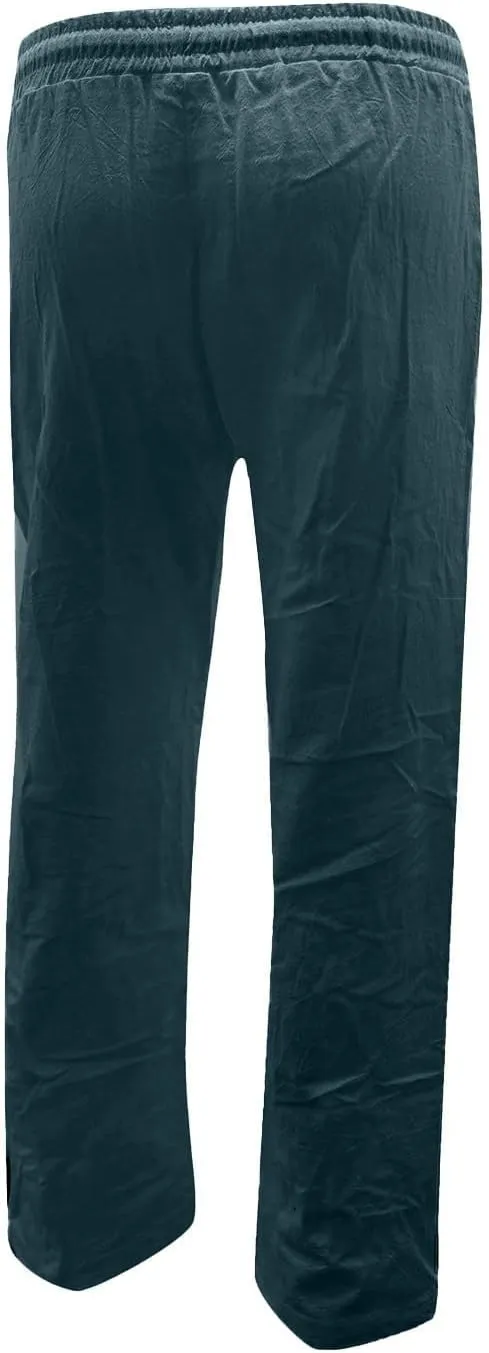 Women's Running Sweatpants Cotton Linen Casual Joggers Pants Summer Wide Leg Trousers with Pocket 2025