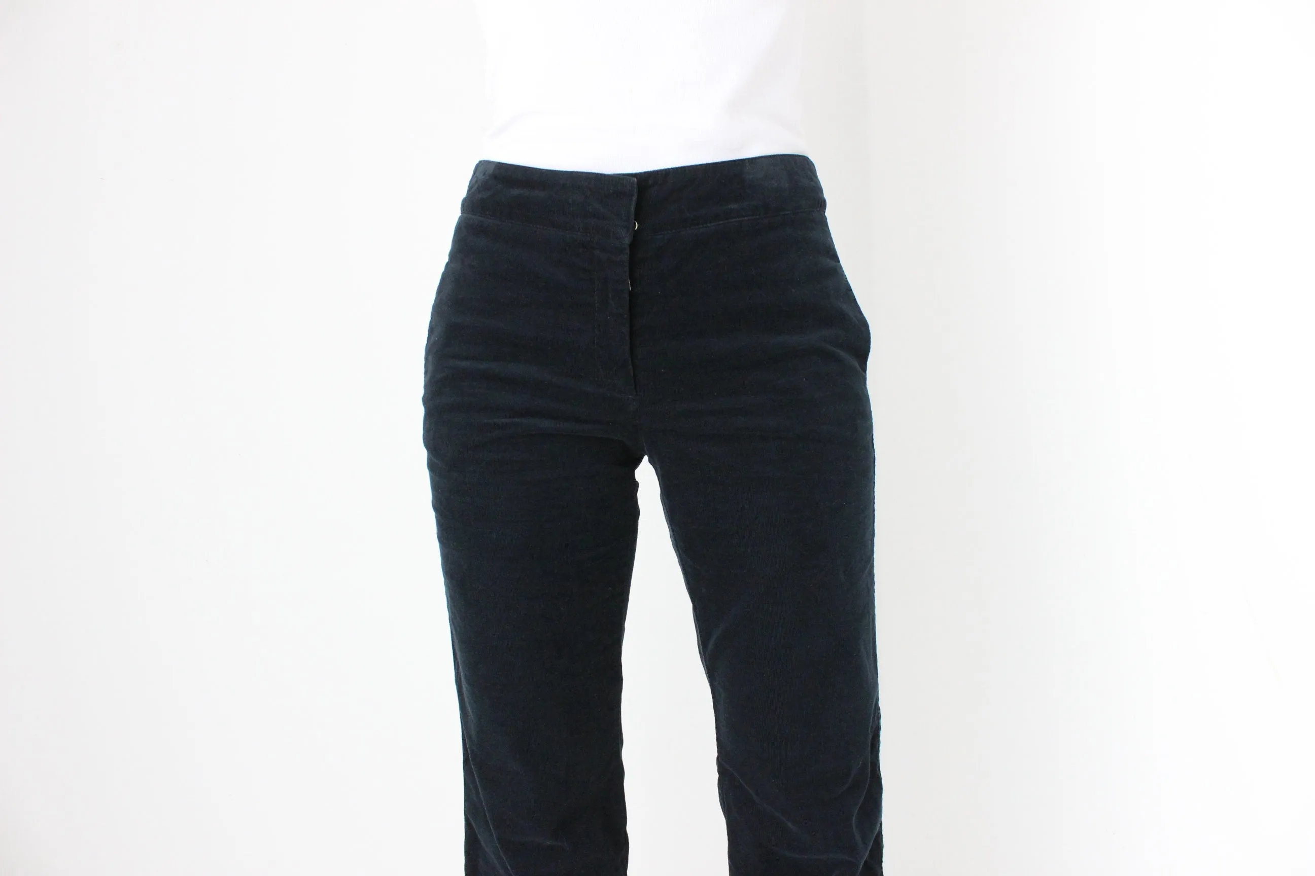 Y2K Roberto Cavalli Navy Corduroy Tall Bell Bottom Jeans