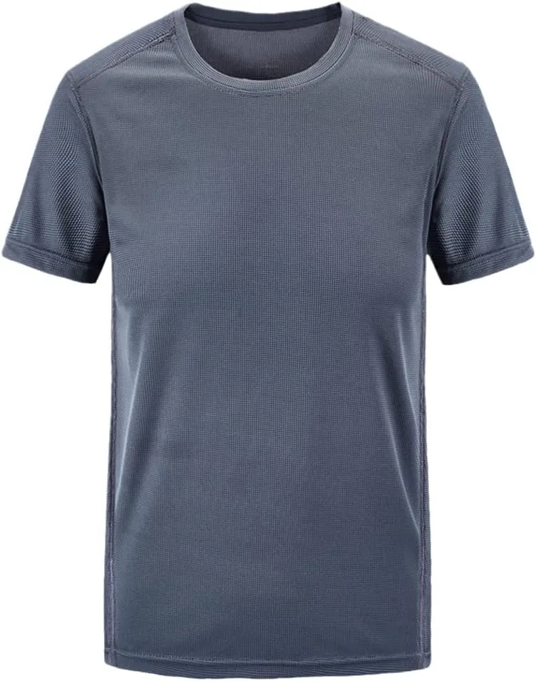 YIOLEAMP Men Summer Casual T Shirt Quick Dry Slim T-Shirt Sporting Short Sleeve Tops Tees