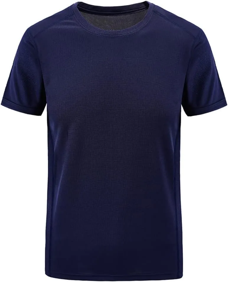 YIOLEAMP Men Summer Casual T Shirt Quick Dry Slim T-Shirt Sporting Short Sleeve Tops Tees