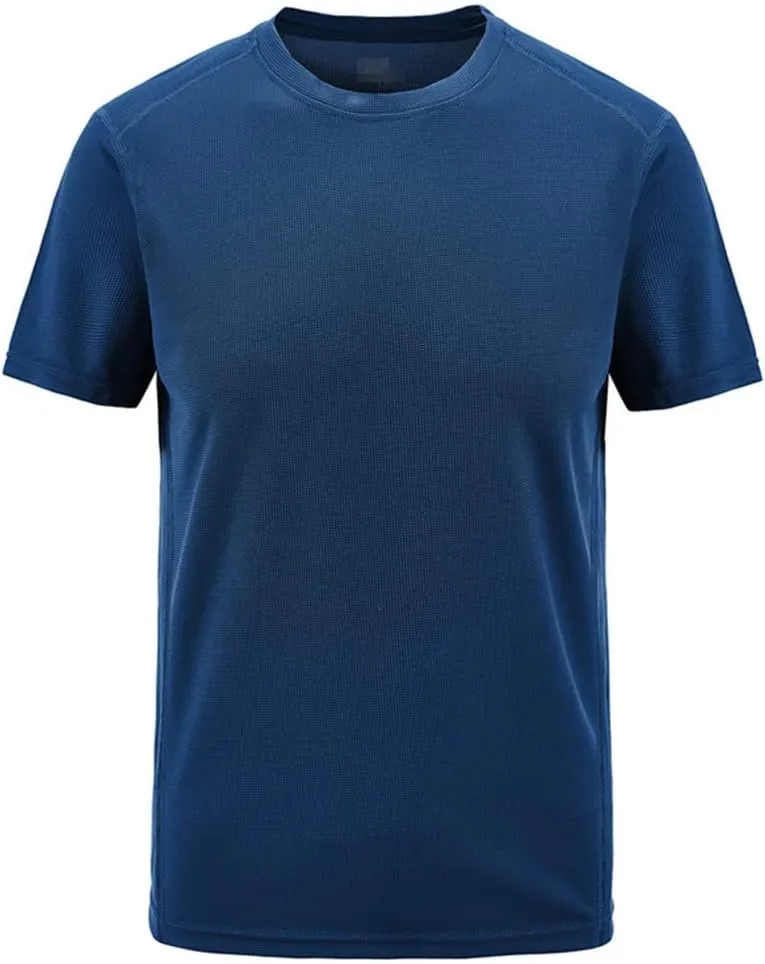 YIOLEAMP Men Summer Casual T Shirt Quick Dry Slim T-Shirt Sporting Short Sleeve Tops Tees